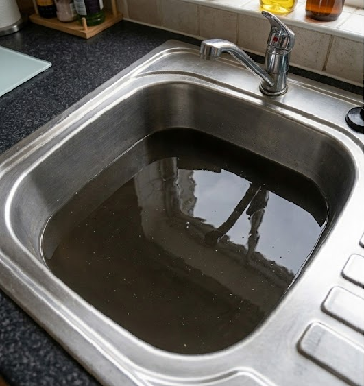 Before drain cleaning image